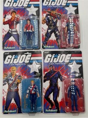 G.I. Joe ReAction Americas 250th Anniversary Set 4pc Duke Jaye Falcon Snake Eyes